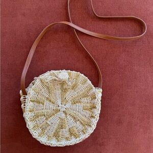 American Eagle Outfitters Gold and Cream Circular Bag
